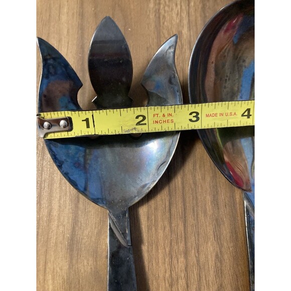 VINTAGE THREE CROWNS SILVERSMITH SALAD SERVING SET FORK & SPOON Storage Bag - Picture 13 of 15
